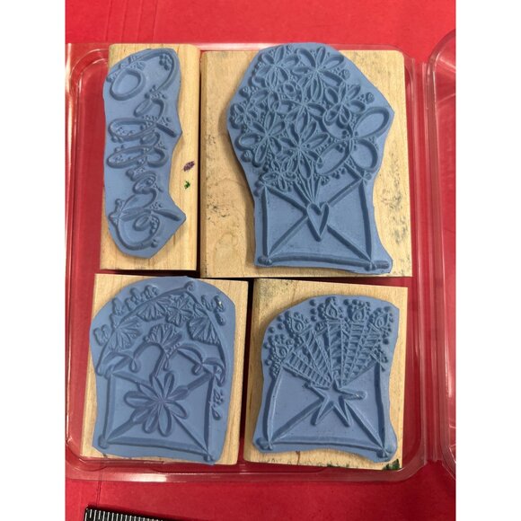 Stampin Up! 2006 Send A Celebration Rubber Stamp Set of 4 - Picture 3 of 3